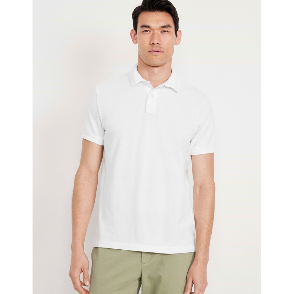 Old Navy Mens Uniform Pique Polo Shirt White XL Short Sleeve Classic Fit New